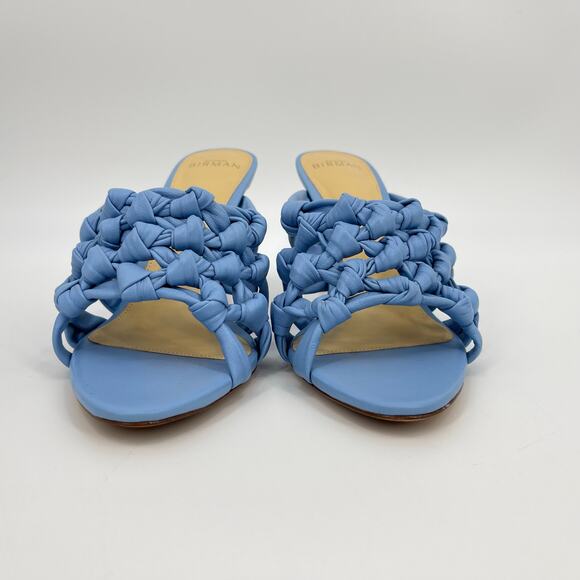 Alexandre Birman | Solange Intreccio 85 Blue Woven Leather Mules 40 / US 10 - Picture 9 of 16